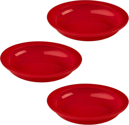 Providence Spillproof Inner Lip Plate - 9" Red - 3 Pack