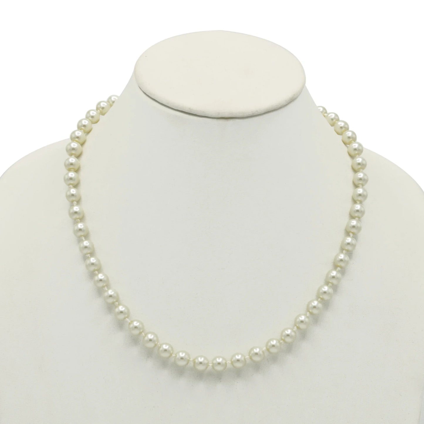 8MM Faux Pearl Necklace 17.5" with Extender