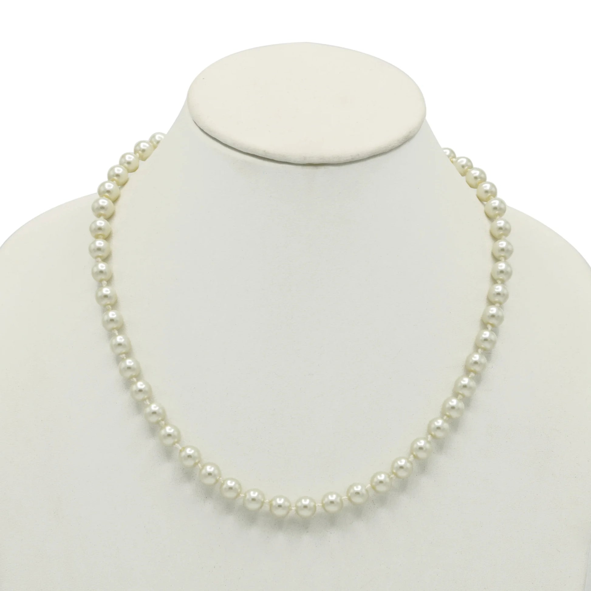 8MM Faux Pearl Necklace 17.5" with Extender