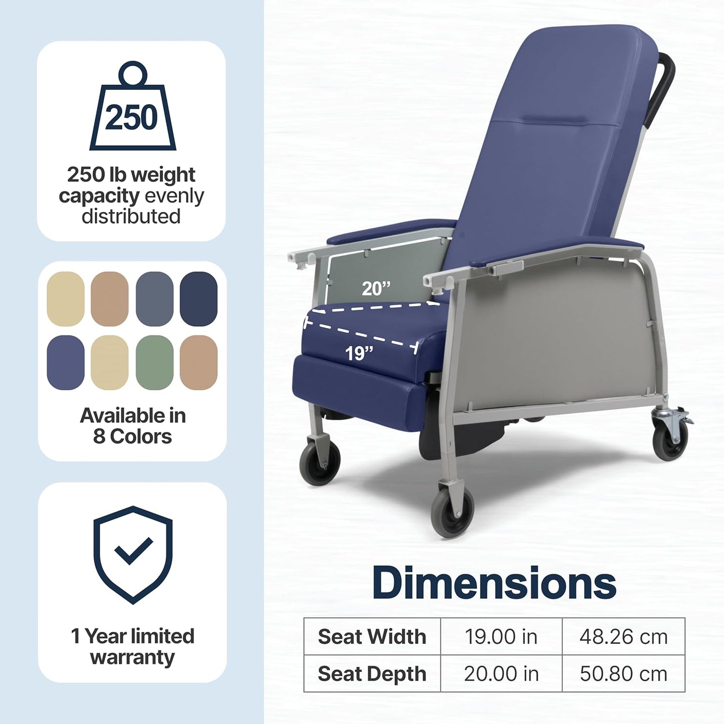 3-Position Medical Recliner - Geri Chair