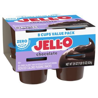 Jell-O Chocolate Sugar Free Pudding Cups, 8 Ct Cups