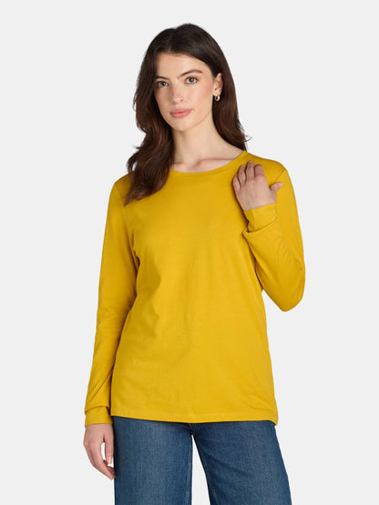 Women's Long Sleeve Cotton Crewneck Tee