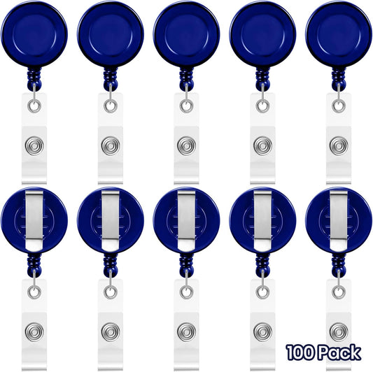 100 Pcs Retractable Badge Reels