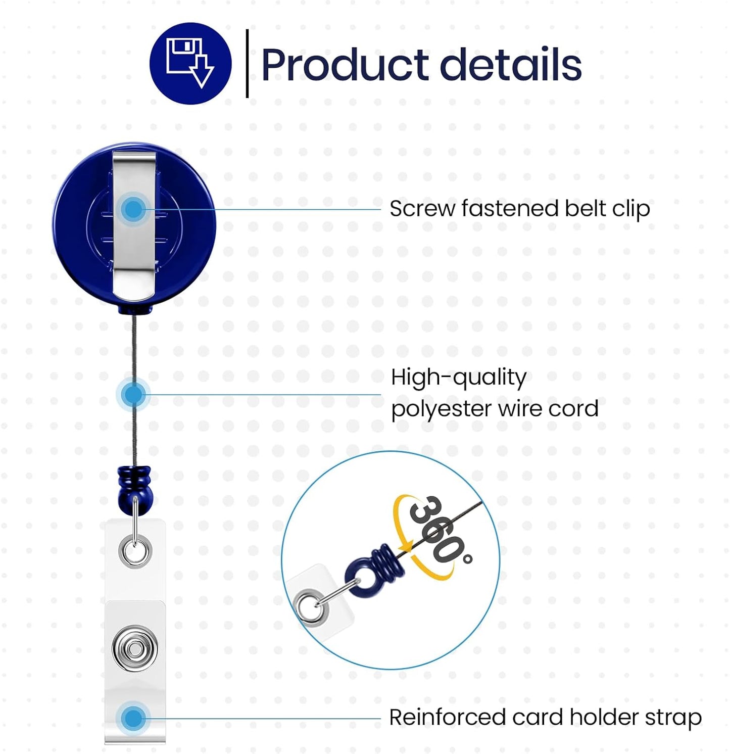 100 Pcs Retractable Badge Reels