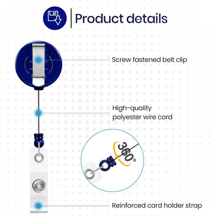 100 Pcs Retractable Badge Reels