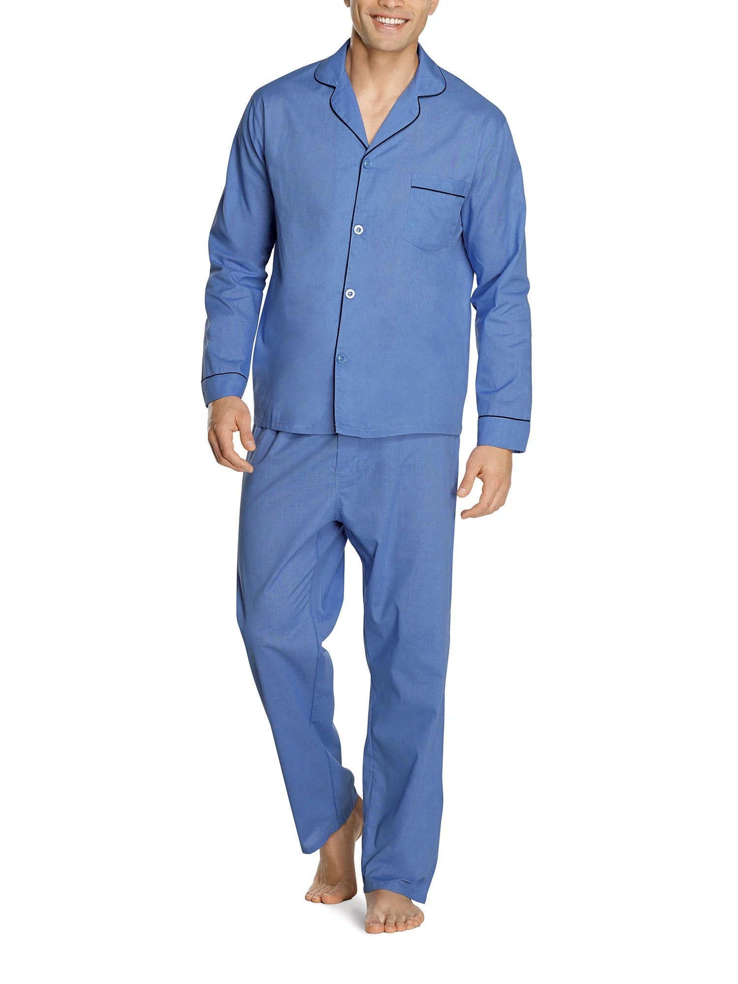 Hanes Long Sleeve Long Leg Woven Pajama Set