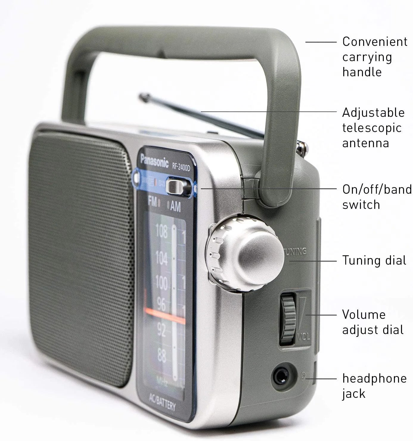 Panasonic RF-2400 AM/FM AC/DC Portable Radio