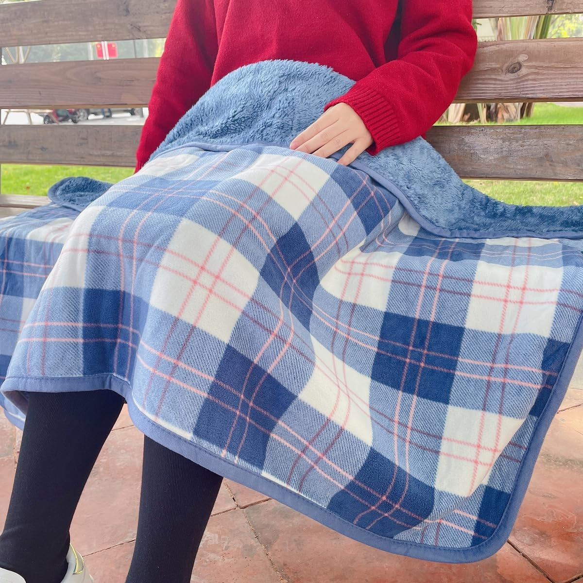 Comfy Plaid Poncho Blanket for All Seasons