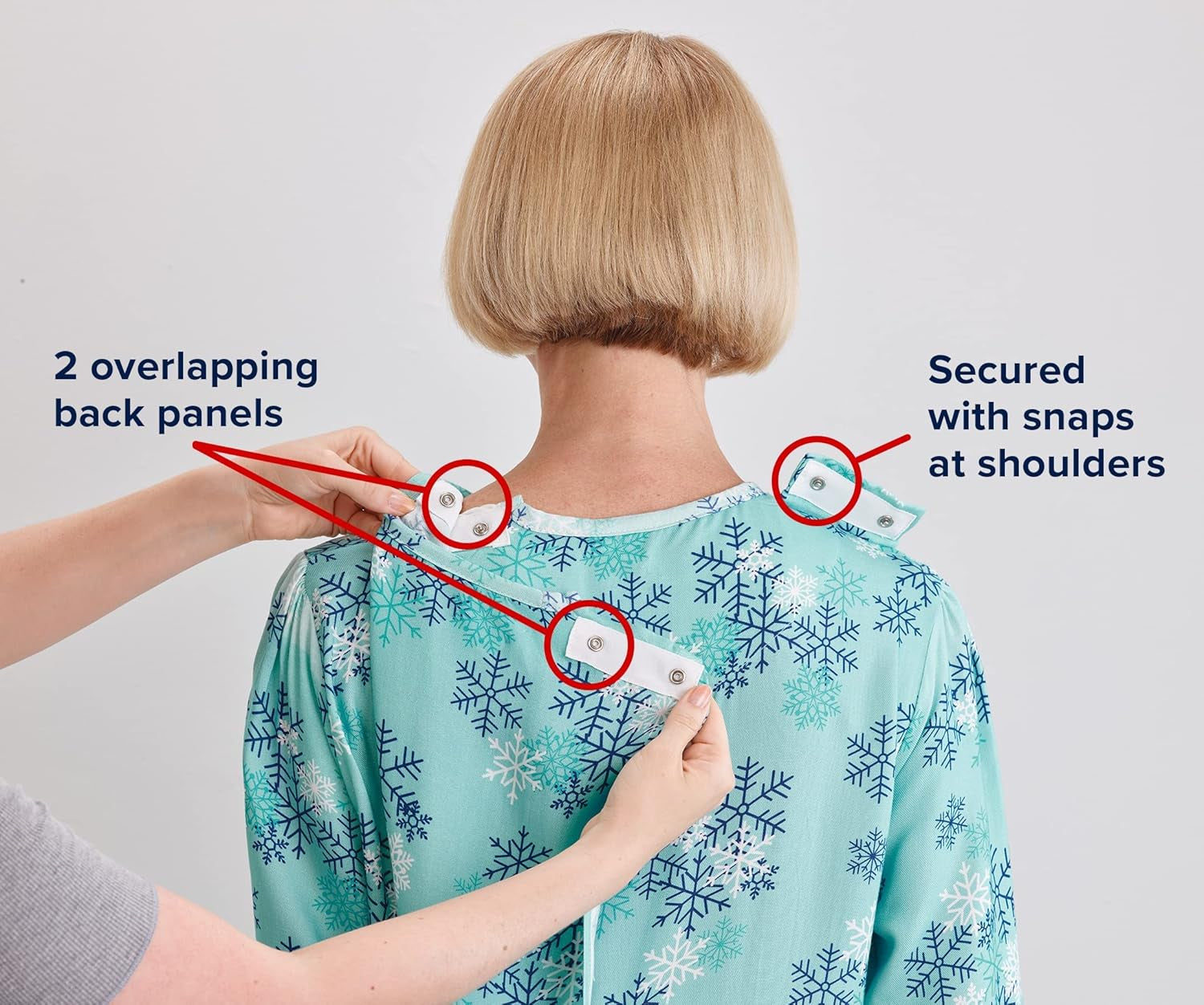 Silverts Open-Back Hospital Gowns for Women – Comfortable, Dignified, Easy Dressing for Seniors & Patients - 2/3 Sleeve