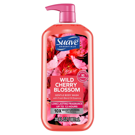 Suave Essentials Gentle Liquid Body Wash, Wild Cherry Blossom