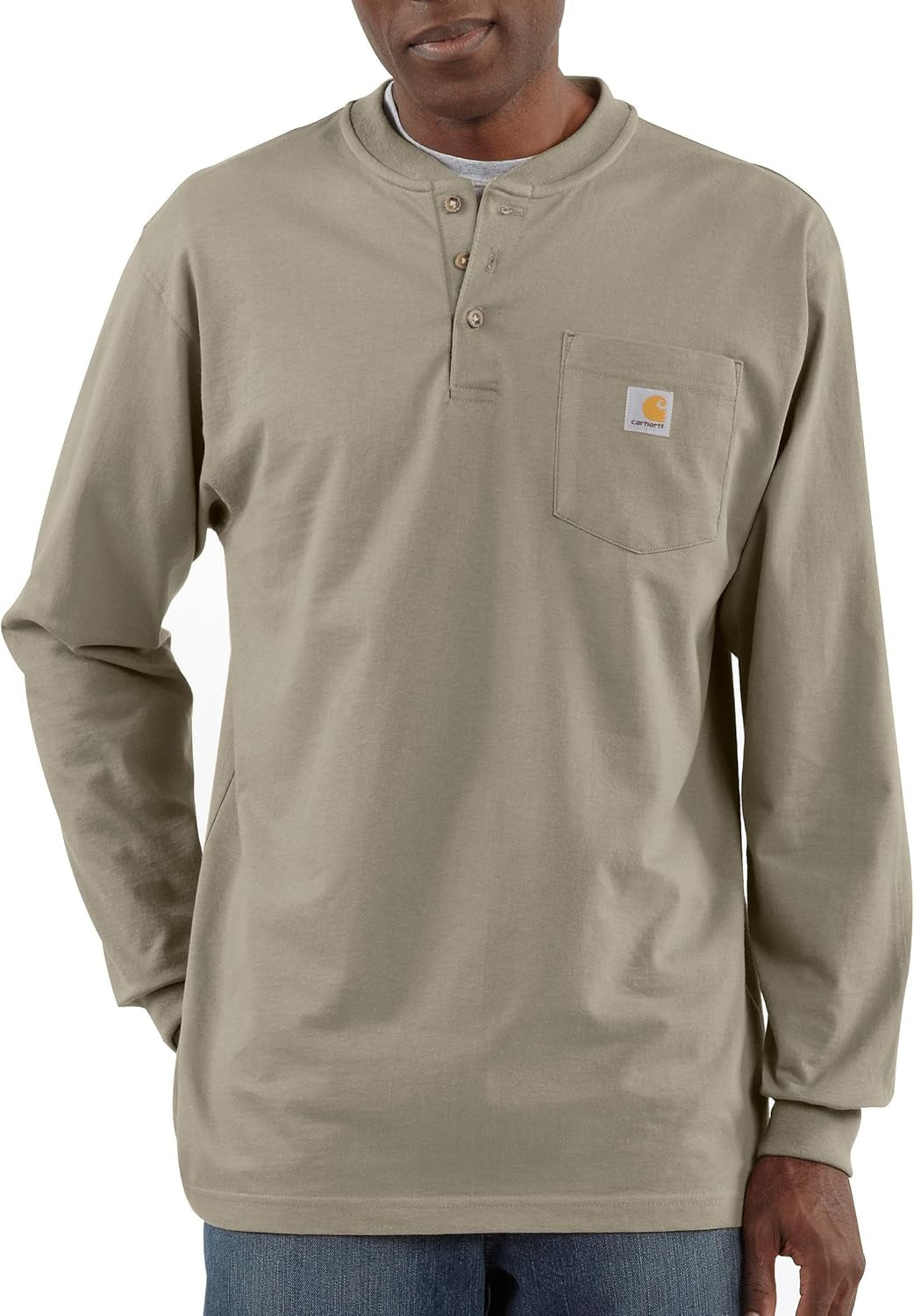 Carhartt Men's Loose Fit Heavyweight Long-Sleeve Pocket Henley T-Shirt