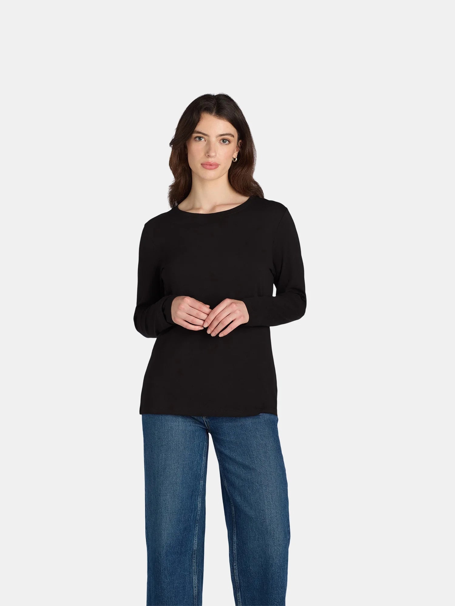 Women's Long Sleeve Cotton Crewneck Tee