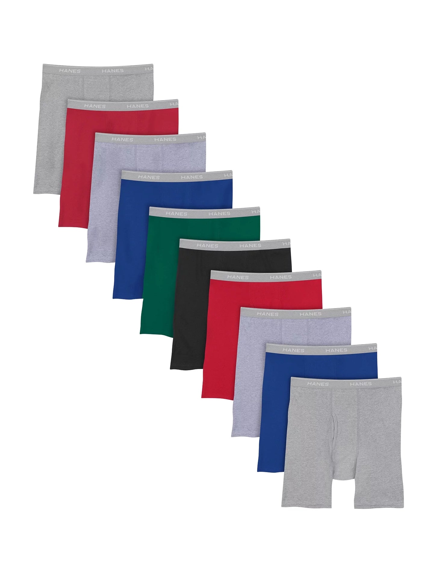 Hanes Men's Assorted Boxer Briefs, 10 Pack