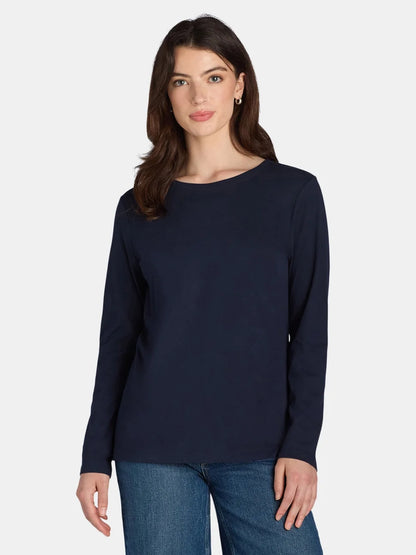 Women's Long Sleeve Cotton Crewneck Tee