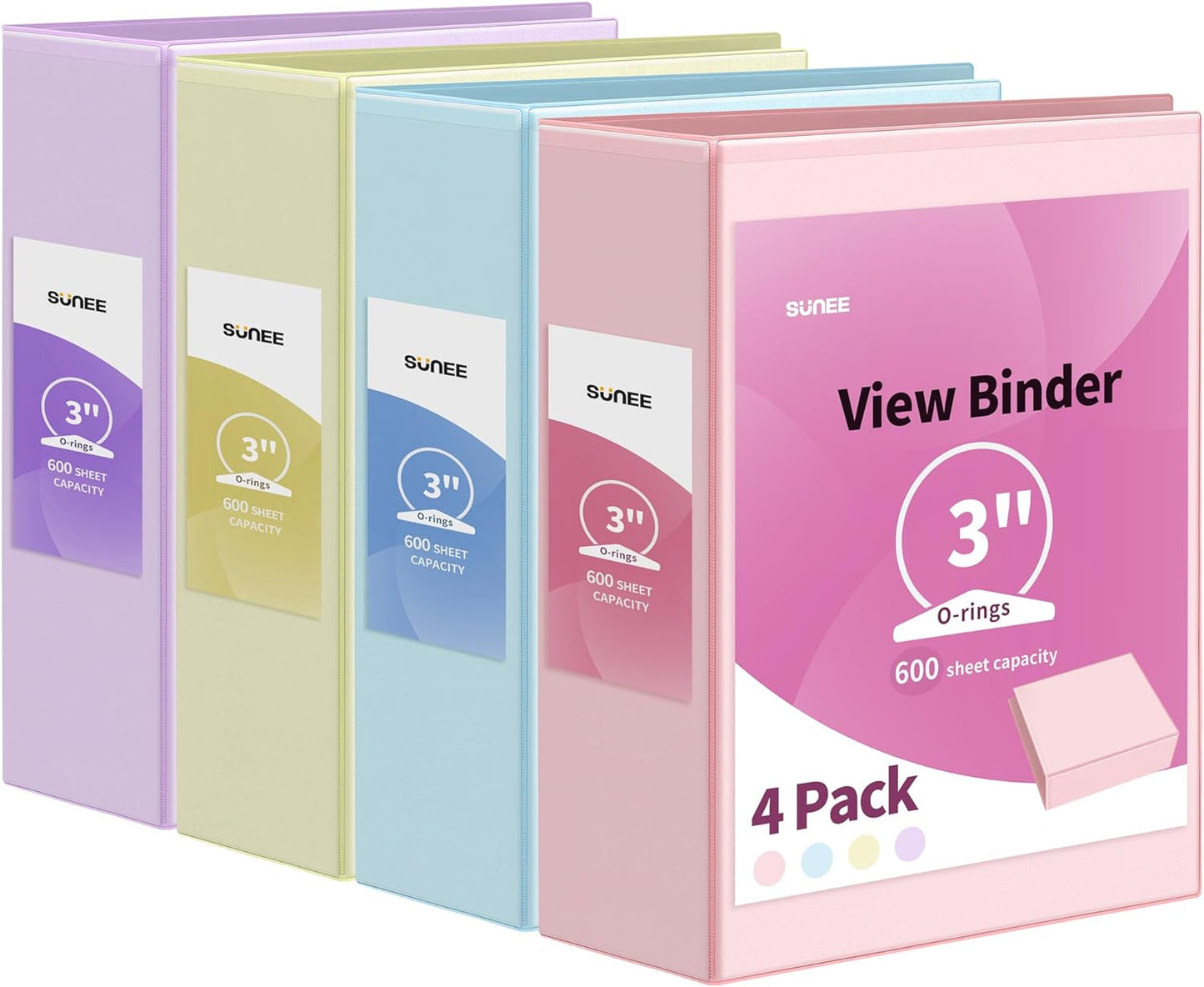 3 Ring Binder 1 Inch 4 Pack