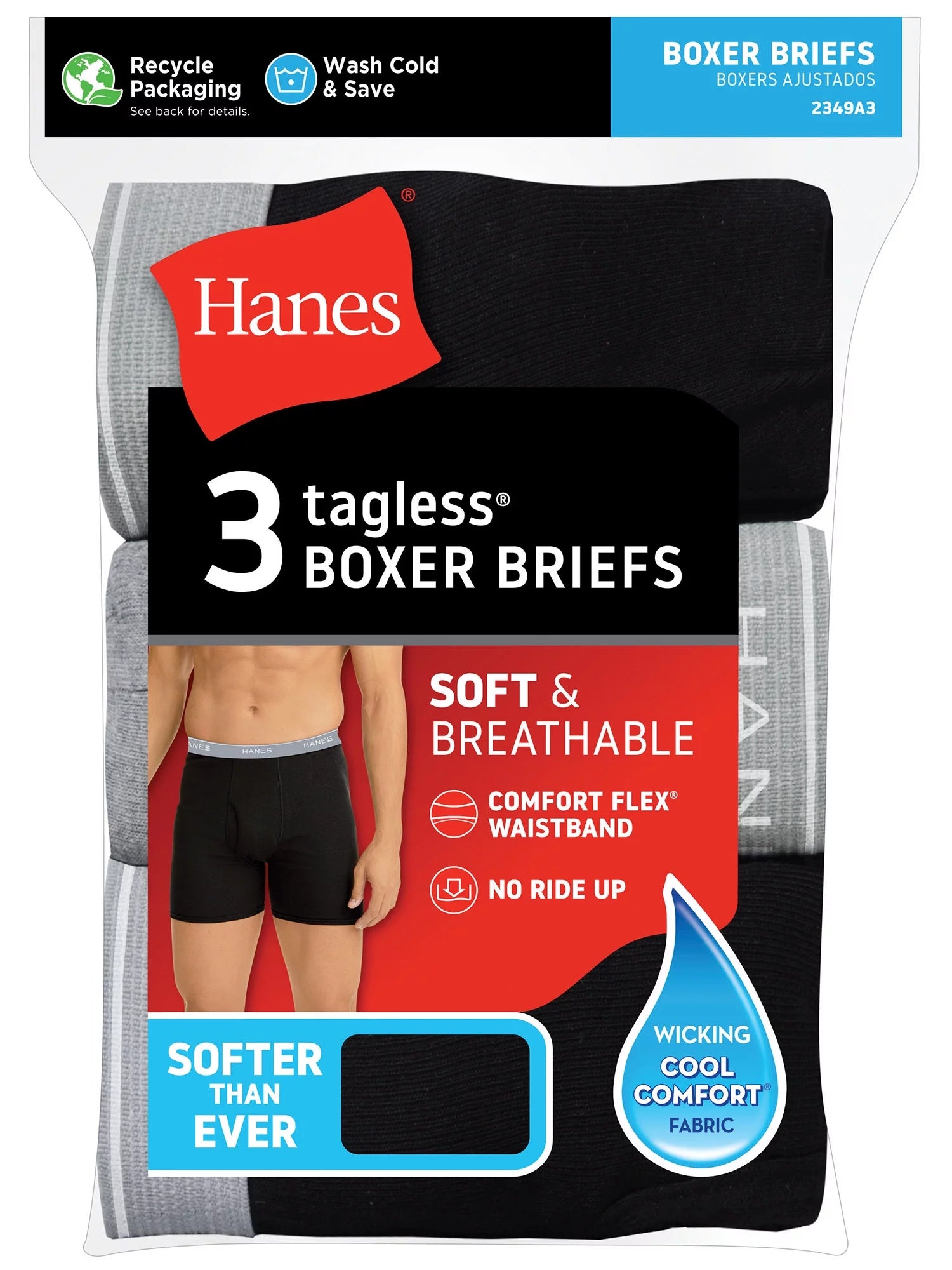 Hanes Men's Boxer Briefs, 3 Pack