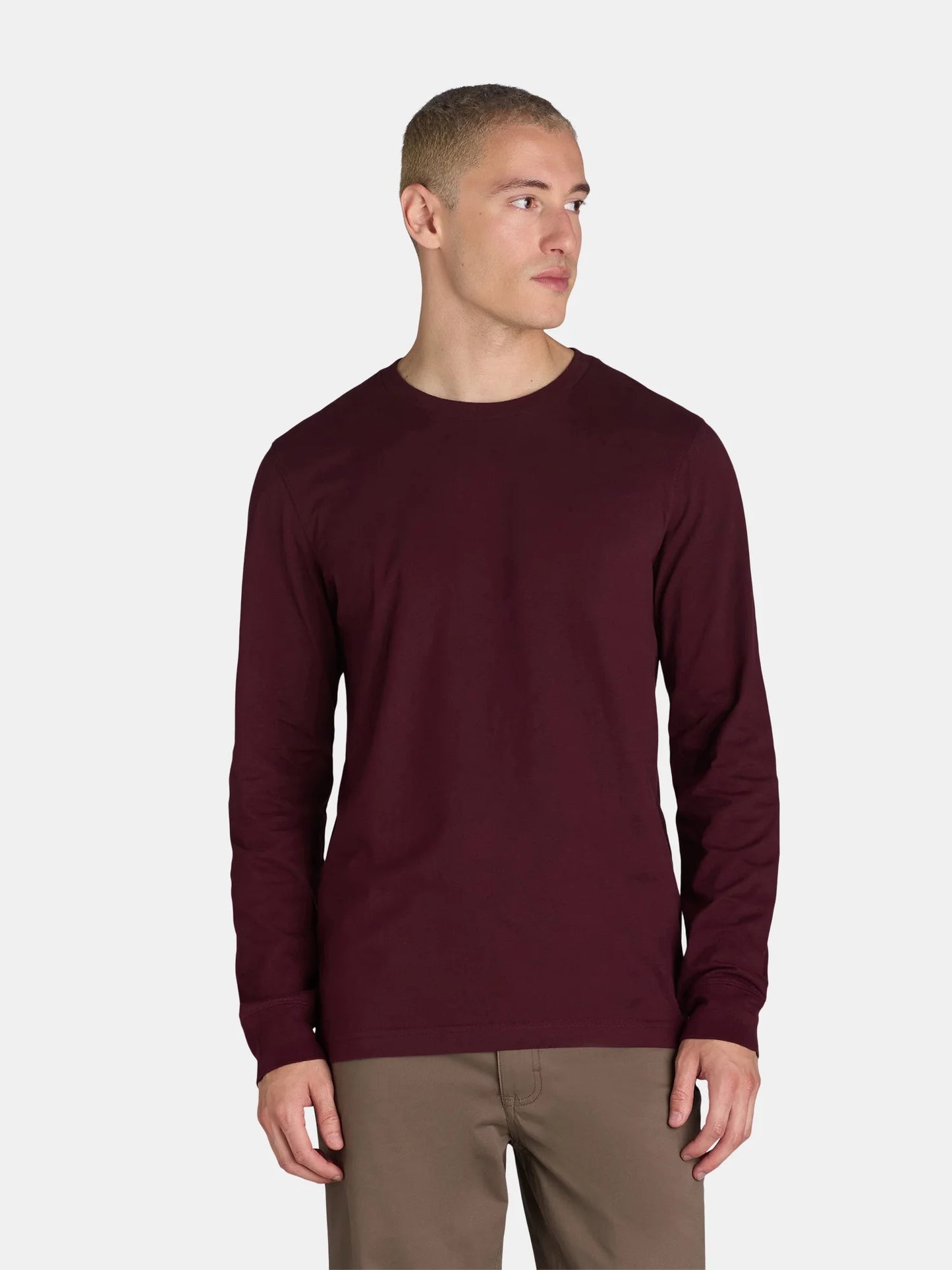 Crewneck T-Shirt with Long Sleeves