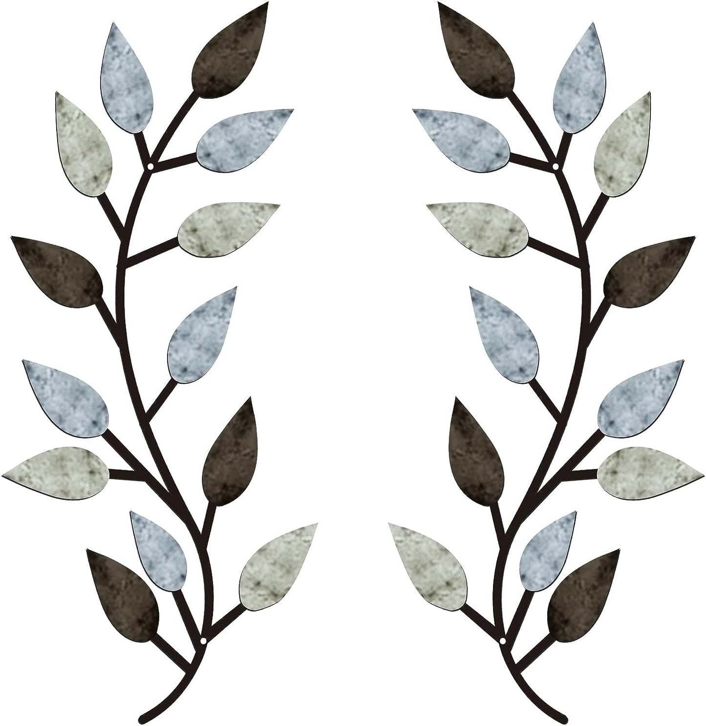 2 Pieces Metal Tree Leaf Wall Decor