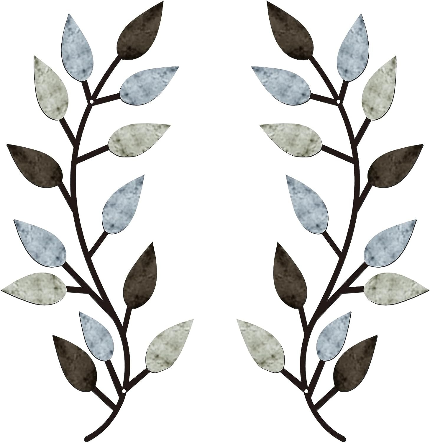 2 Pieces Metal Tree Leaf Wall Decor