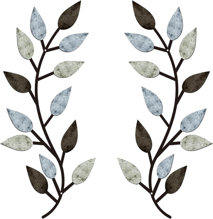 2 Pieces Metal Tree Leaf Wall Decor