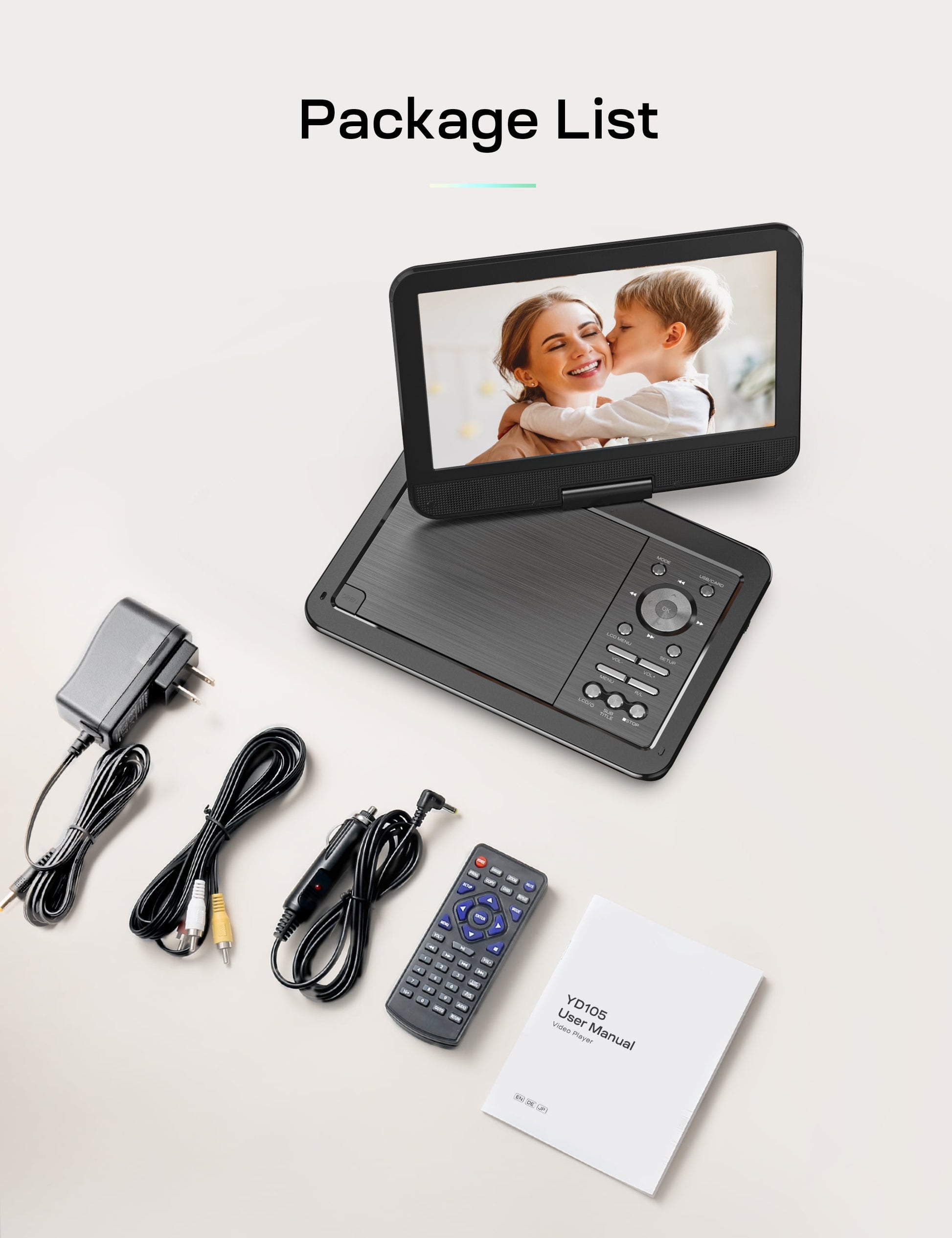 12.5" Portable DVD Player with 10.5" HD Swivel Screen