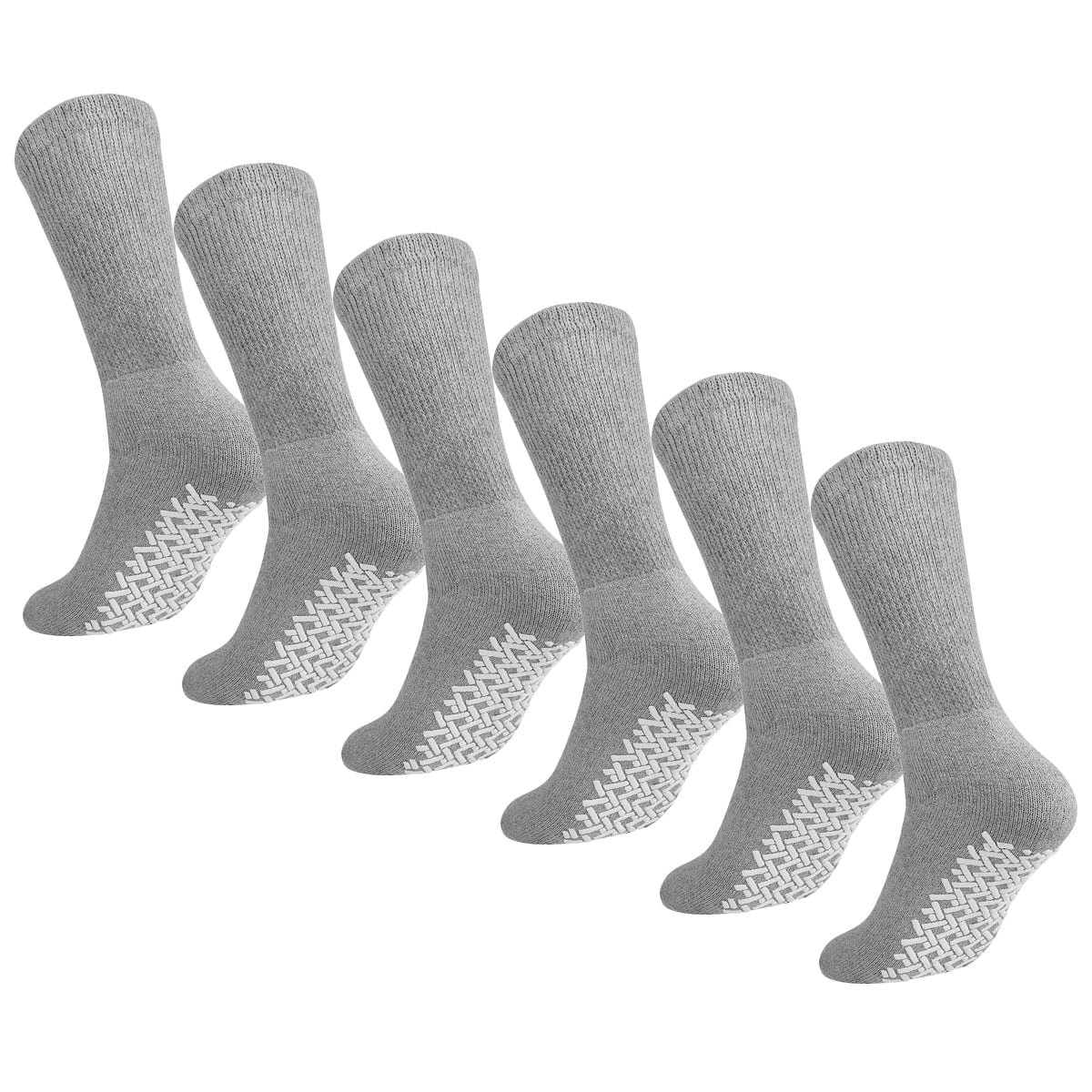 Men Anti Slip Grip Non Skid Socks, 6-pack