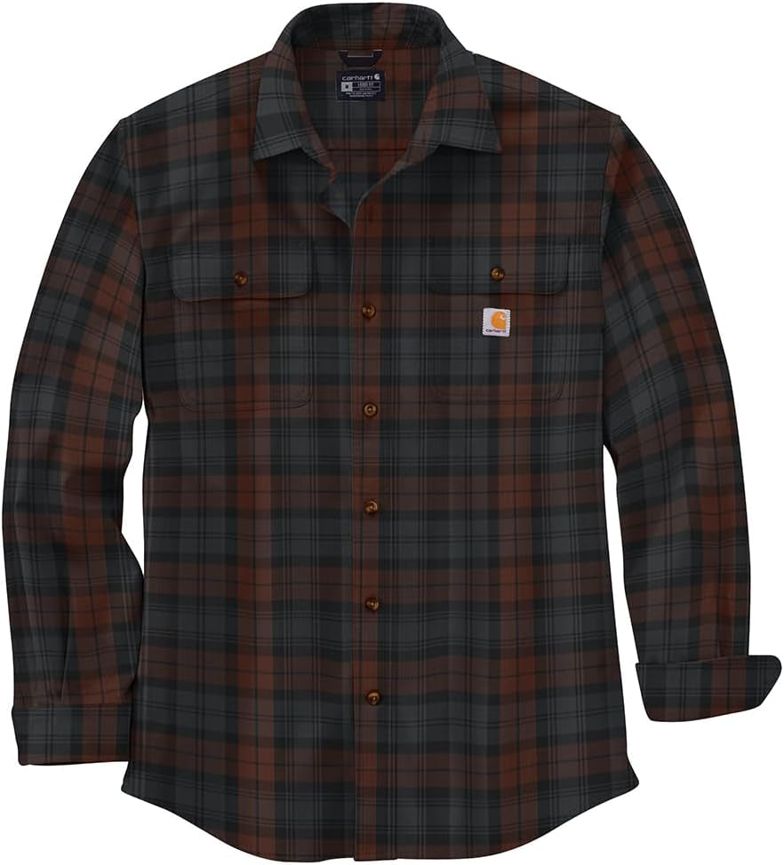 Carhartt Men's Loose Fit Heavyweight Flannel Long Sleeve Plaid Shirt