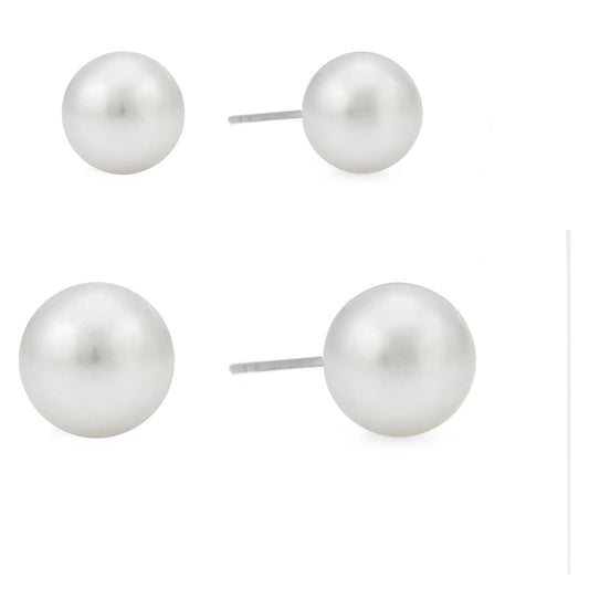 Faux Pearl Stud Earring Set