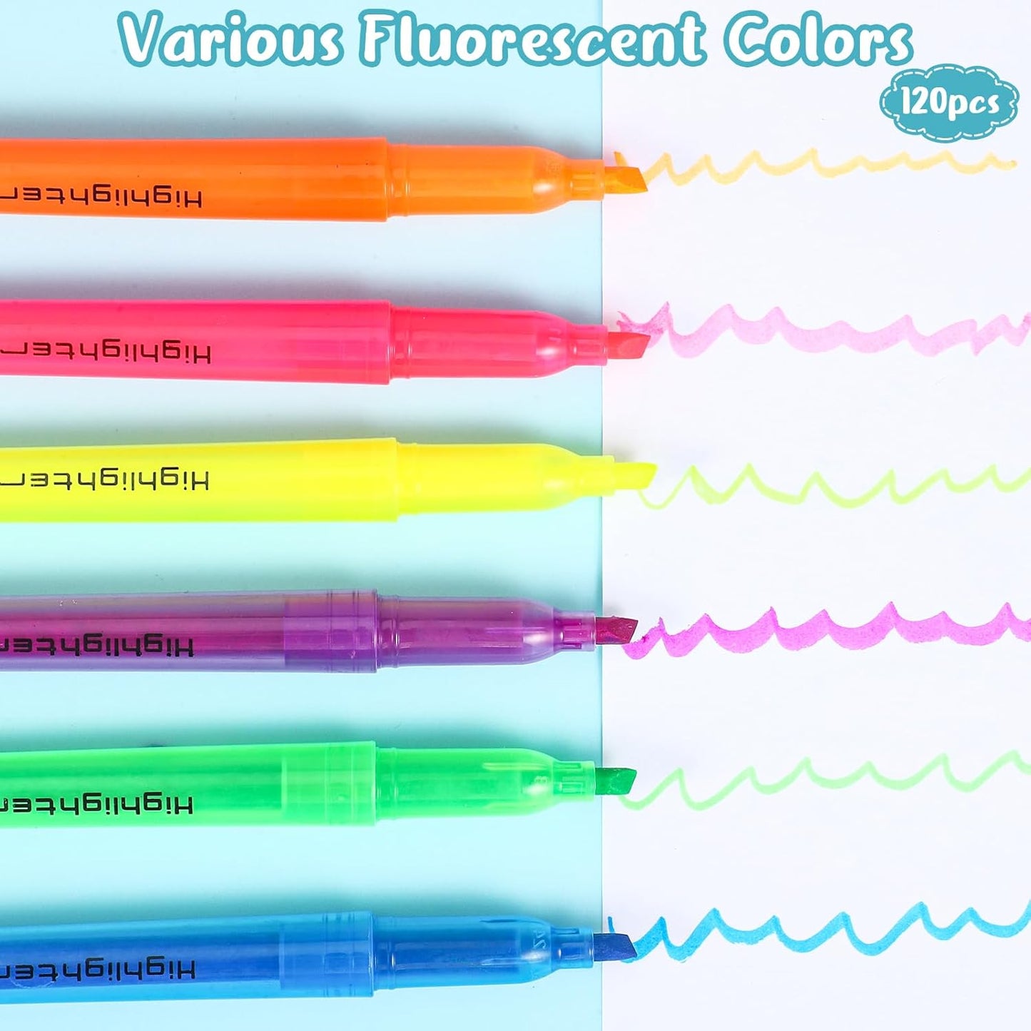 120 Pack Highlighters Assorted Colors