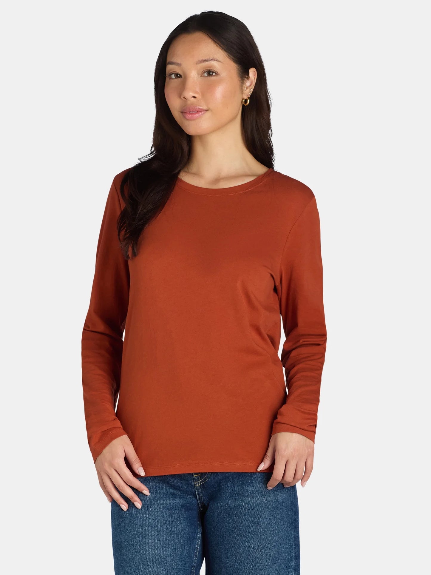 Women's Long Sleeve Cotton Crewneck Tee