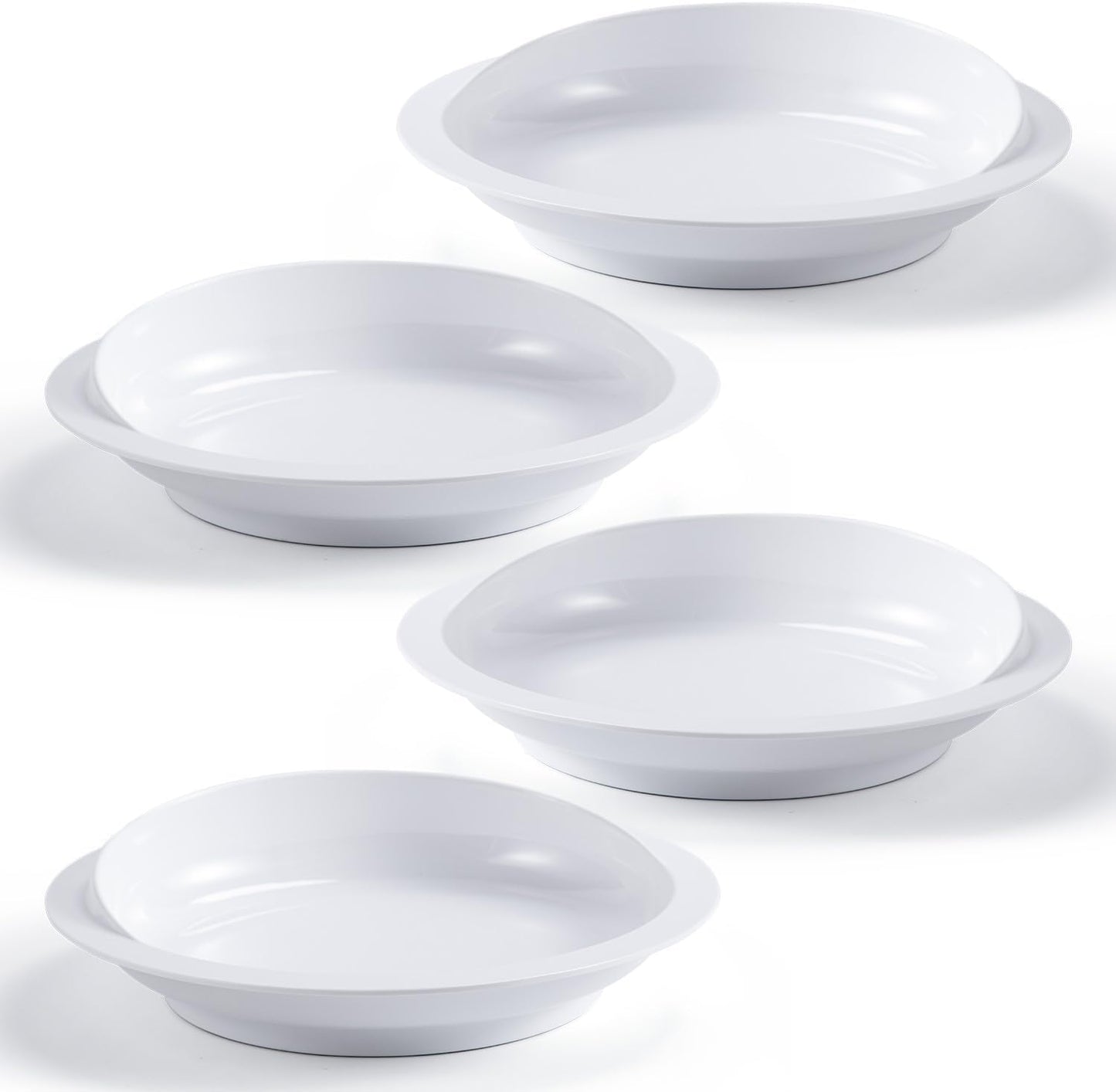 Jayour 4 Pack - Anti-Spill Scoop Plate with Lip Edge