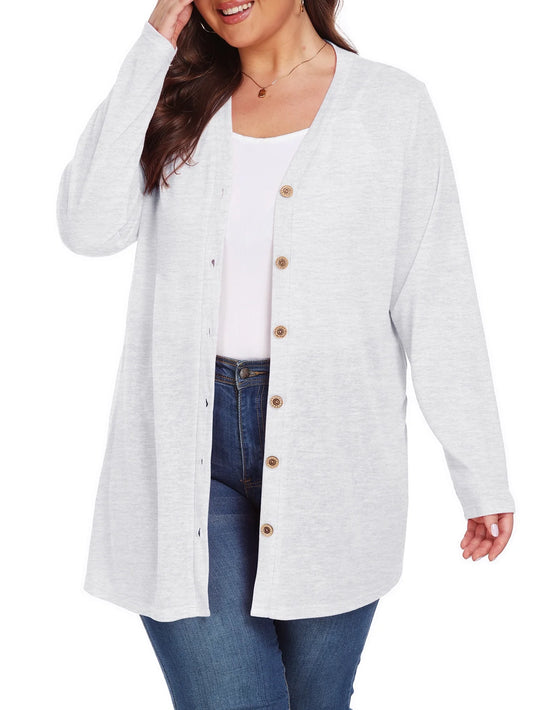 Plus Size Sheer Knitted Cardigan